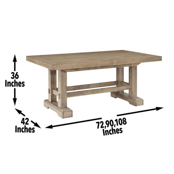Steve Silver Napa 108-Inch Counter-Height Table With 8-Inch Leaves In Weathered Sand