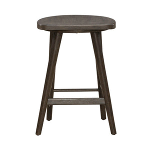 Liberty Furniture City View Coffee Bean Scooped Seat Console Stool with Round Turned Tapered Legs