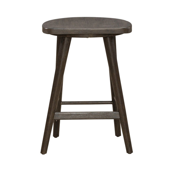 Liberty Furniture City View Coffee Bean Scooped Seat Console Stool with Round Turned Tapered Legs