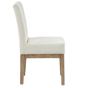 Steve Silver Aubrey Eggshell Fabric Dining Side Chair In Driftwood