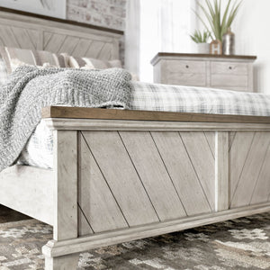 Steve Silver Bear Creek Queen Bed In White & Honey Smoke