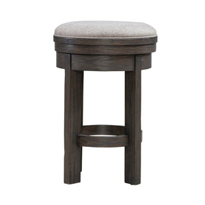 Liberty Furniture Lennox Hill Bark 4-Piece Console Bar Table & 3 Upholstered Swivel Console Stools Set with USB