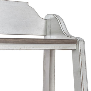 Liberty Furniture Magnolia Manor Antique White & Weathered Bark 5-Shelf Leaning Pier Bookcase