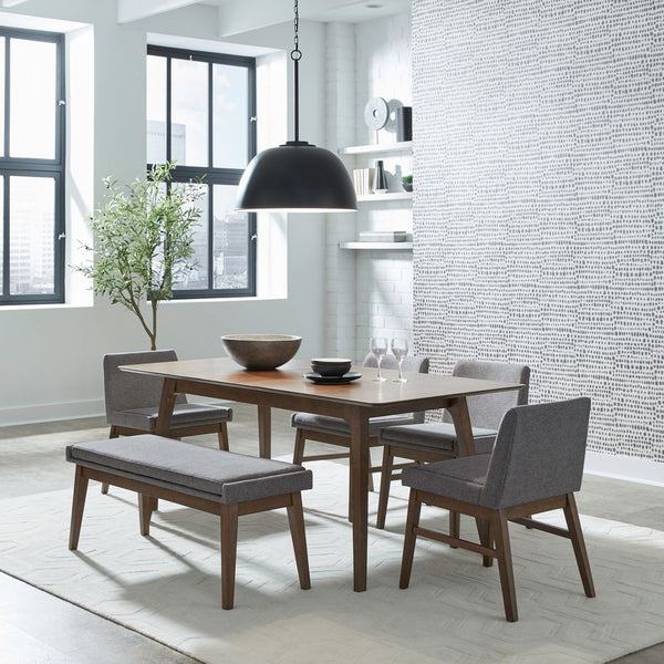 Liberty Furniture Space Savers Satin Walnut Fully Upholstered Dining Bench
