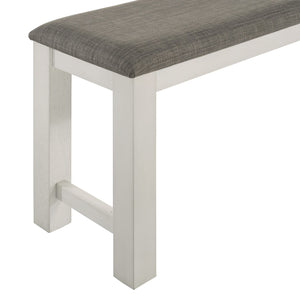 Liberty Furniture Brook Bay Textured White With Carbon Gray Tops Upholstered Counter Bench