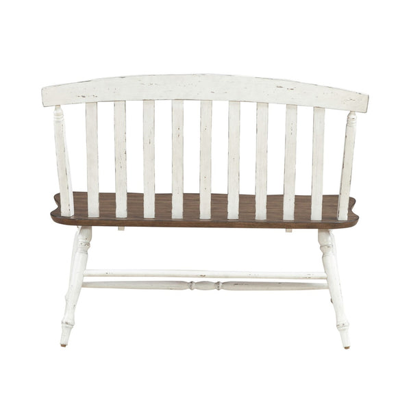 Liberty Furniture Al Fresco Graphite & Whitestone Two-Tone Slat Back Bench