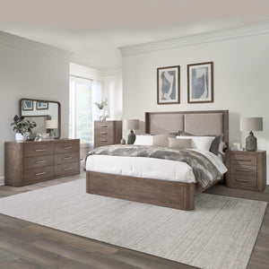 Liberty Furniture South Bend Burnished Clay 6-Drawer Dresser with Satin Pewter Bar Pull Hardware