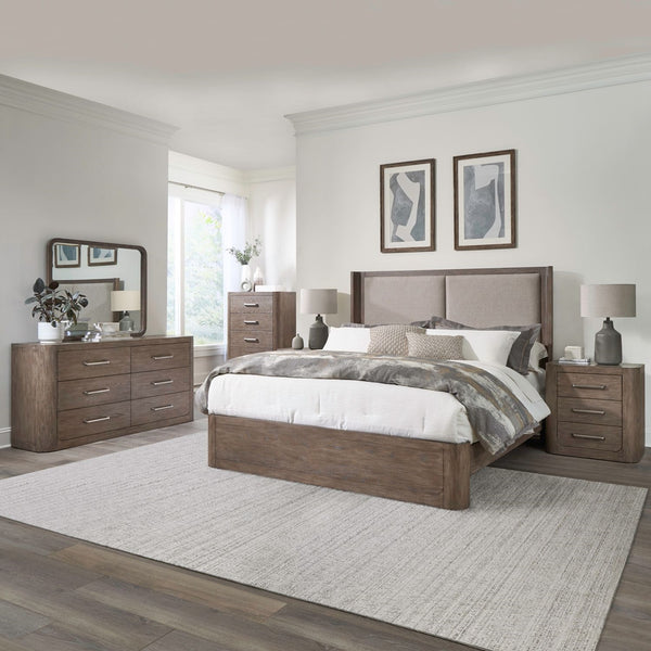 Liberty Furniture South Bend Burnished Clay 6-Drawer Dresser with Satin Pewter Bar Pull Hardware