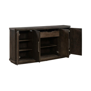 Liberty Furniture Cascade Falls Satin Espresso Buffet with Custom Satin Nickel Bar Pulls