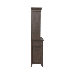 Liberty Furniture Paradise Valley Saddle Brown Hutch & Buffet with LED Lighting