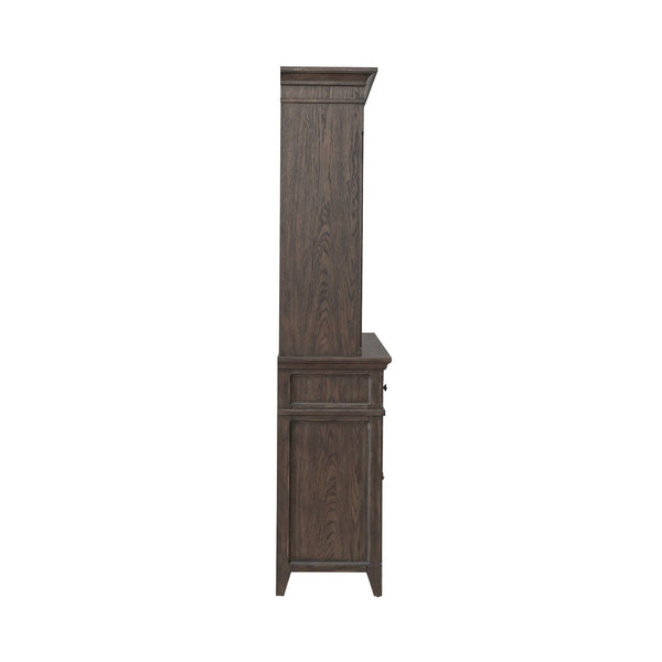 Liberty Furniture Paradise Valley Saddle Brown Hutch & Buffet with LED Lighting
