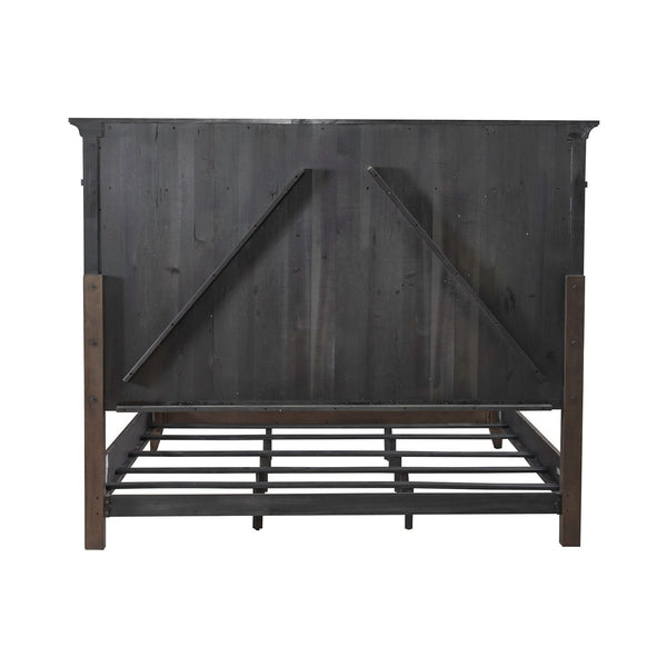 Liberty Furniture Paradise Valley Saddle Brown King Panel Bed with Heavy Crown Molding