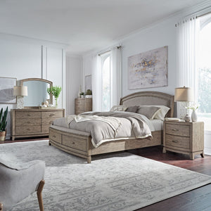 Liberty Furniture Avalon Burnished Beige King Upholstered Headboard with Nail Head Trim