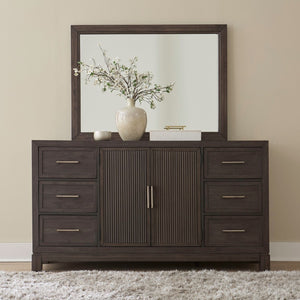 Liberty Furniture Modern Edge Caffe Landscape Mirror with Wide Picture Frame Molding
