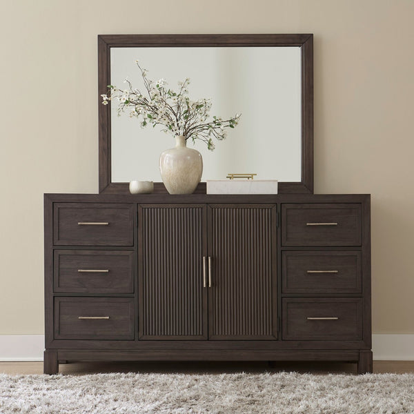 Liberty Furniture Modern Edge Caffe Landscape Mirror with Wide Picture Frame Molding