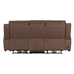 Liberty Furniture Beckham Aline Saddle Leather Dual Zero Gravity Power Recline with Powered Articulating Headrest Sofa with USB