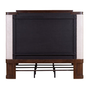 Liberty Furniture Provence Park Chateau Brown Queen Shelter Bed with Button Tufted Upholstered Panel