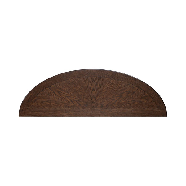 Liberty Furniture Allington Satin Sienna Demilune Sofa Table with Fancy Face Veneer Top