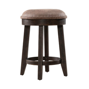 Liberty Furniture Paradise Valley Saddle Brown Upholstered Leather-Like Console Stool