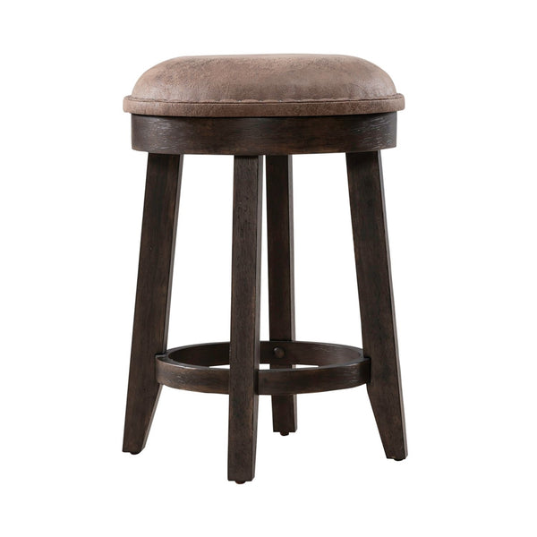Liberty Furniture Paradise Valley Saddle Brown Upholstered Leather-Like Console Stool