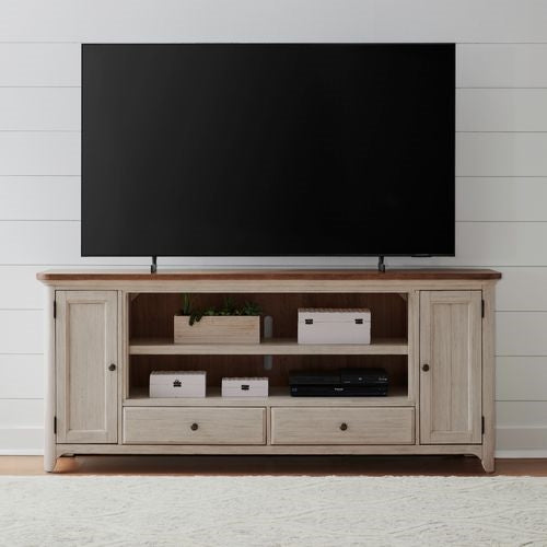 Liberty Furniture Fireplace TV 80-Inch Console with 2 Doors & 2 Drawers