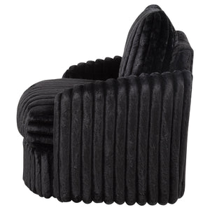 Coaster Sarco Corduroy Upholstered Swivel Accent Arm Chair Black