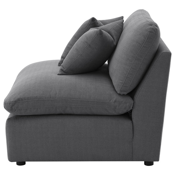 Coaster Hobson Upholstered Armless Chair Charcoal