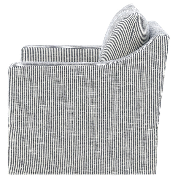 Coaster Winter Upholstered Sloped Arm Accent Swivel Chair Grey