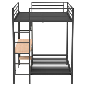 Coaster Campus Metal Full Over Twin Workstation Bunk Bed Matte Black