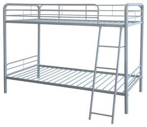 Coaster Carson Metal Twin Over Twin Bunk Bed Glossy Silver