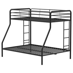 Coaster Carson Metal Twin Over Full Bunk Bed Glossy Black