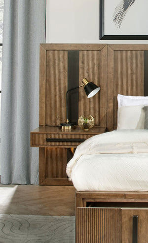 Coaster Terrace California King Wall Panel Storage Bed Ash Brown
