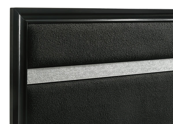 Coaster Miranda 54-Inch Upholstered California King Panel Bed Black