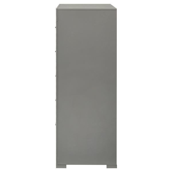 Coaster Ives 5-Drawer Bedroom Chest Of Drawers Grey High Gloss