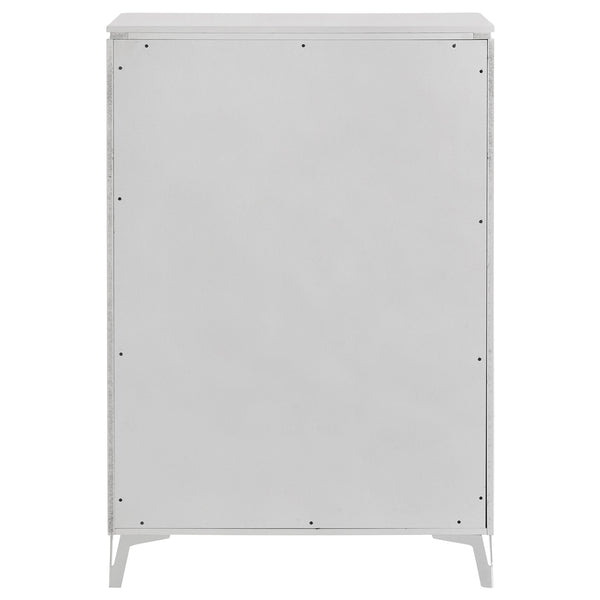 Coaster Cassia 5-Drawer Bedroom Chest Of Drawers White High Gloss