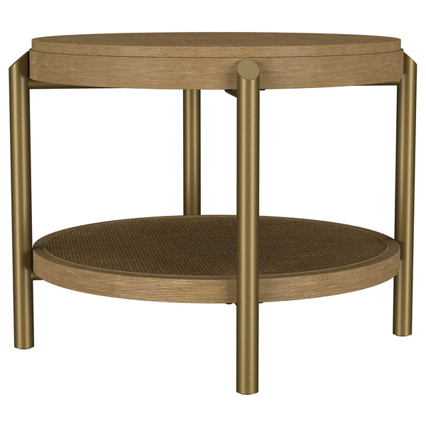 Coaster Arini 2-Piece Round Coffee & End Table Set Sand Wash