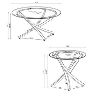 Coaster Brooke 3-Piece Round Coffee & End Table Set Rose Brass