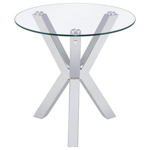 Coaster Kenzie 3-Piece Round Coffee & End Table Set Chrome