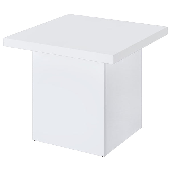 Coaster Devar 3-Piece Square Coffee End Table Set White High Gloss