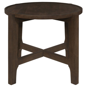 Coaster Cota 2-Piece Solid Wood Coffee & End Table Set Dark Brown