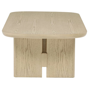 Coaster Kailani Coastal Rectangular Cocktail Coffee Table Beige Oak