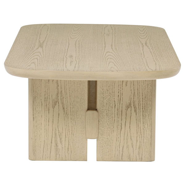 Coaster Kailani Coastal Rectangular Cocktail Coffee Table Beige Oak