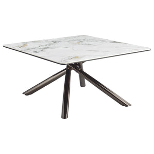 Coaster Carvell Square Sintered Stone Top Coffee Table Mirage White