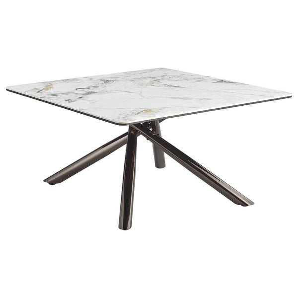 Coaster Carvell Square Sintered Stone Top Coffee Table Mirage White