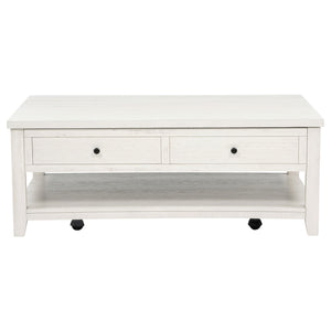 Coaster Payne 48-Inch Mobile Lift Top Coffee Table Distressed White