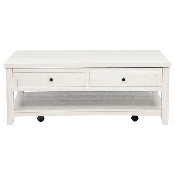 Coaster Payne 48-Inch Mobile Lift Top Coffee Table Distressed White