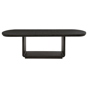 Coaster Leandro 78-Inch Extension Dining Room Table Burnished Black