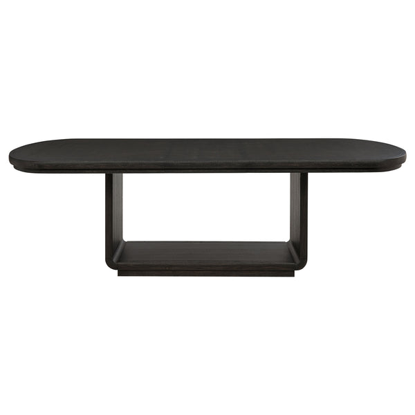 Coaster Leandro 78-Inch Extension Dining Room Table Burnished Black