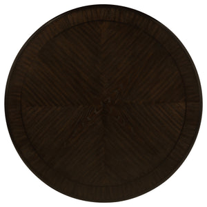 Coaster Twyla 60-Inch Round Dining Table With Drawer Dark Cocoa