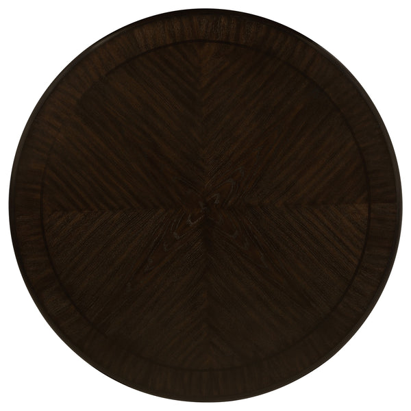 Coaster Twyla 60-Inch Round Dining Table With Drawer Dark Cocoa
